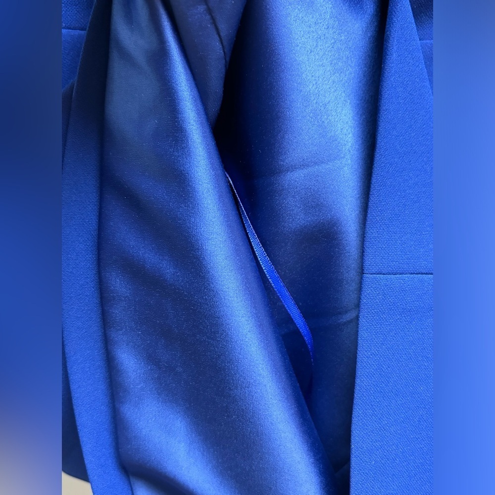 Jay Godfrey NWT Blue mini cocktail dress with plunge v neckline and side cutouts - Picture 9 of 10